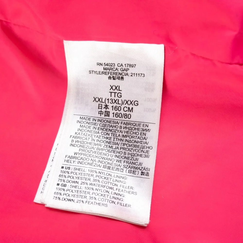 KATE SPADE X Gap Kids girl's neon hot pink puffer jacket size XXL